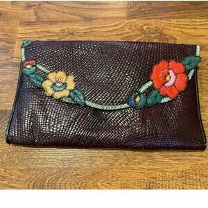 Vintage Valerie Handmade Raffia Floral Clutch Bag – 8 x 12, Unique Accessory
